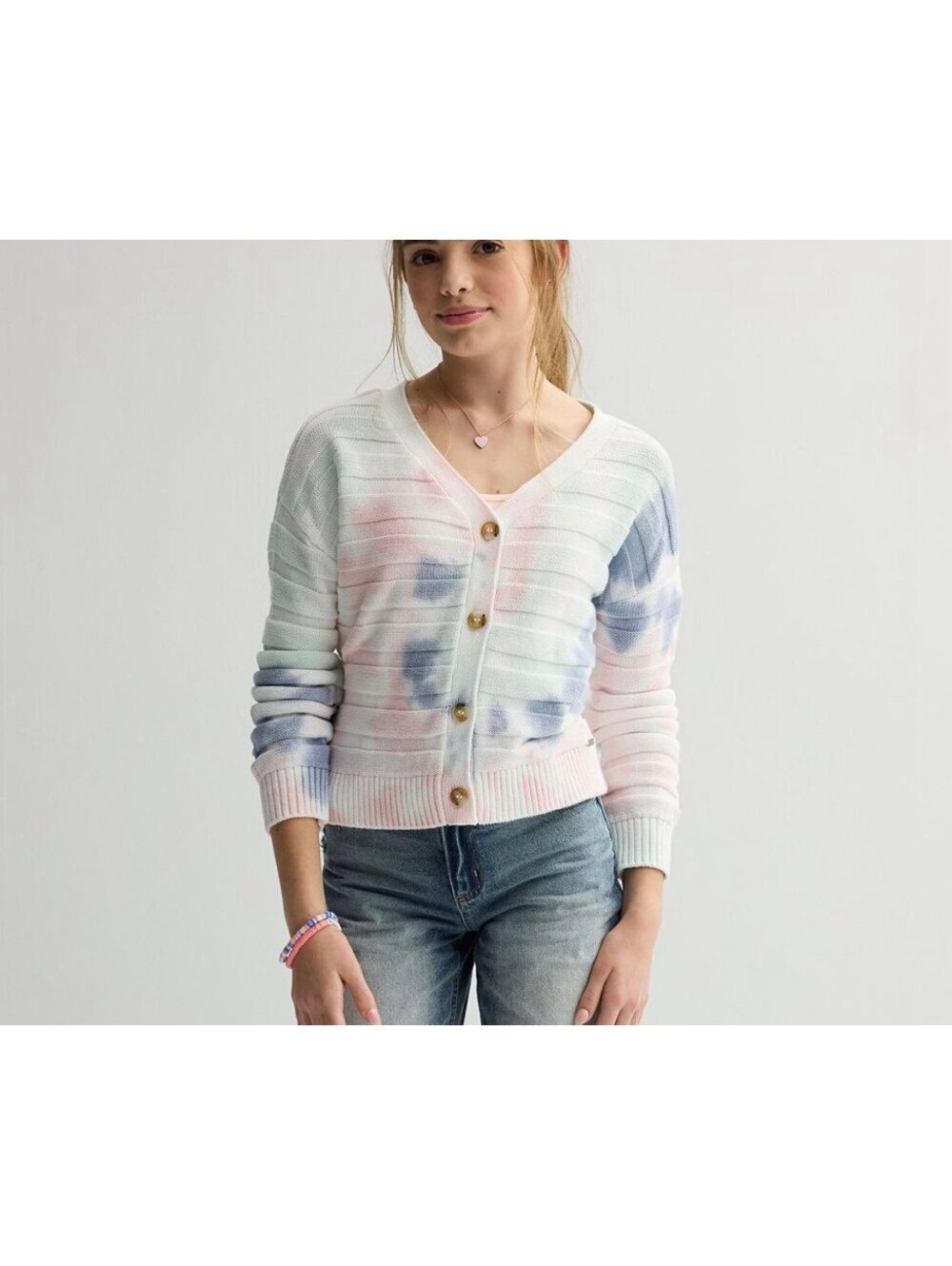 Limited Too Cropped pastel tie dye cardigan XXL 16P/18p